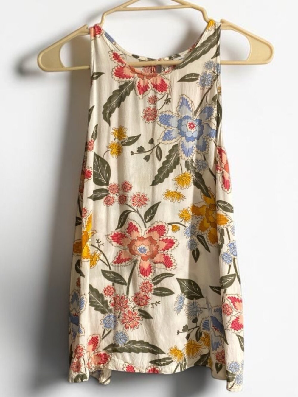 Old Navy White Floral Tank Top Women's Small